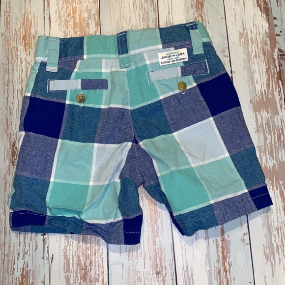 Janie & Jack 3/6 mth Blue Plaid Shorts - Picture 5 of 5